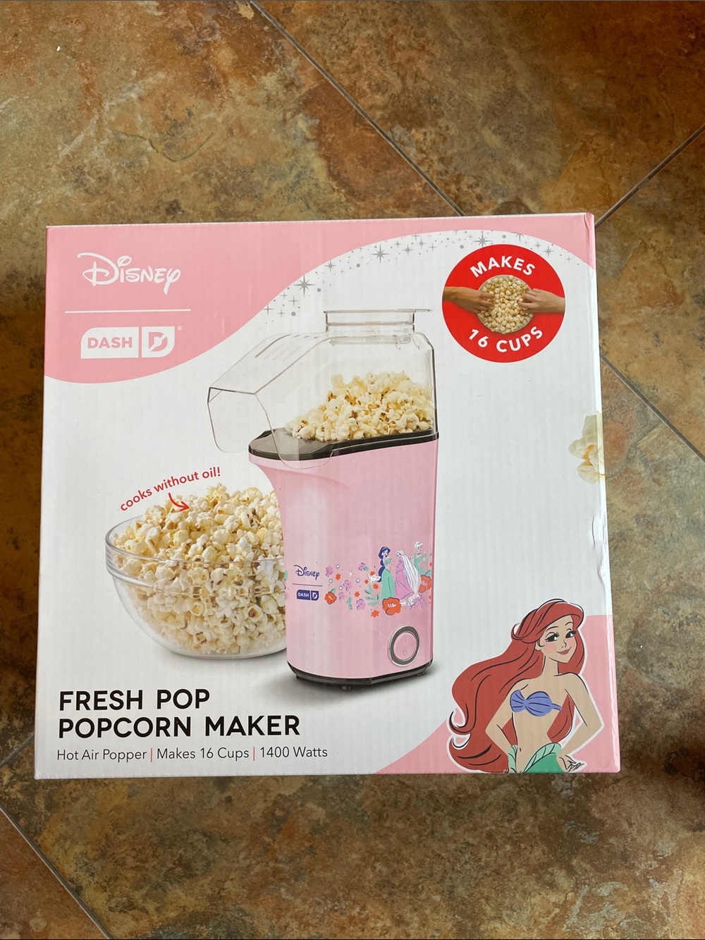 Disney Pink Princess Popcorn Maker - Fresh Pop Hot Air Popper